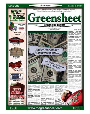 Greensheet (Houston, Tex.), Vol. 39, No. 560, Ed. 1 Thursday, December 25, 2008