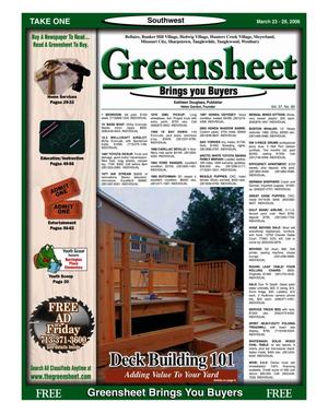 Primary view of object titled 'Greensheet (Houston, Tex.), Vol. 37, No. 80, Ed. 1 Thursday, March 23, 2006'.