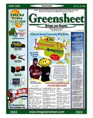 Greensheet (Houston, Tex.), Vol. 39, No. 140, Ed. 1 Thursday, April 24, 2008