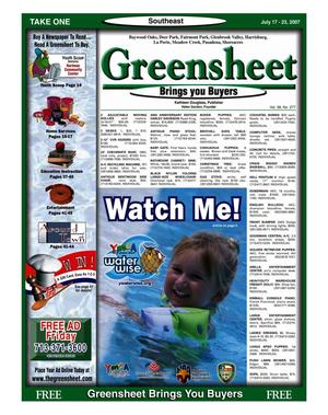 Primary view of object titled 'Greensheet (Houston, Tex.), Vol. 38, No. 277, Ed. 1 Tuesday, July 17, 2007'.