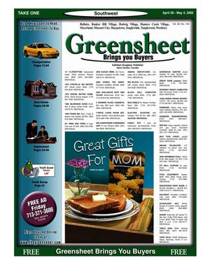 Primary view of object titled 'Greensheet (Houston, Tex.), Vol. 36, No. 140, Ed. 1 Thursday, April 28, 2005'.
