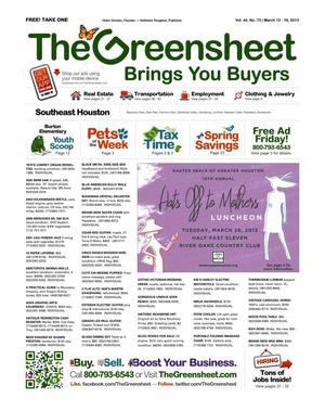 The Greensheet (Houston, Tex.), Vol. 44, No. 73, Ed. 1 Tuesday, March 12, 2013