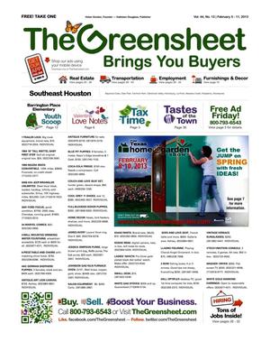 The Greensheet (Houston, Tex.), Vol. 44, No. 13, Ed. 1 Tuesday, February 5, 2013
