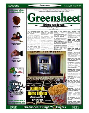Primary view of object titled 'Greensheet (Houston, Tex.), Vol. 37, No. 32, Ed. 1 Thursday, February 23, 2006'.