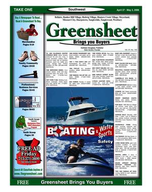 Greensheet (Houston, Tex.), Vol. 37, No. 140, Ed. 1 Thursday, April 27, 2006