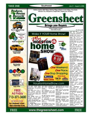 Greensheet (Houston, Tex.), Vol. 39, No. 308, Ed. 1 Thursday, July 31, 2008