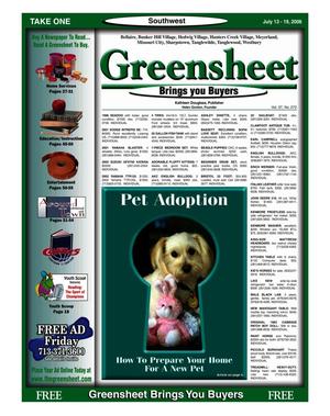 Primary view of object titled 'Greensheet (Houston, Tex.), Vol. 37, No. 272, Ed. 1 Thursday, July 13, 2006'.