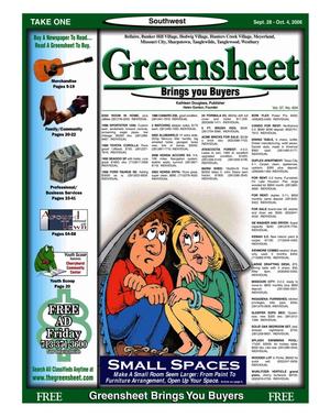 Primary view of object titled 'Greensheet (Houston, Tex.), Vol. 37, No. 404, Ed. 1 Thursday, September 28, 2006'.