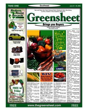 Primary view of object titled 'Greensheet (Houston, Tex.), Vol. 39, No. 241, Ed. 1 Tuesday, June 24, 2008'.