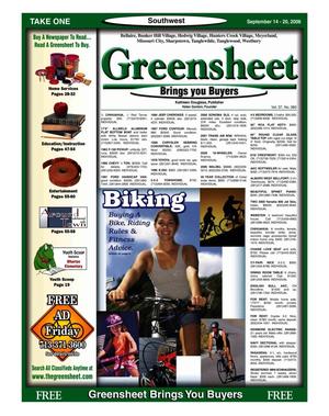 Greensheet (Houston, Tex.), Vol. 37, No. 380, Ed. 1 Thursday, September 14, 2006