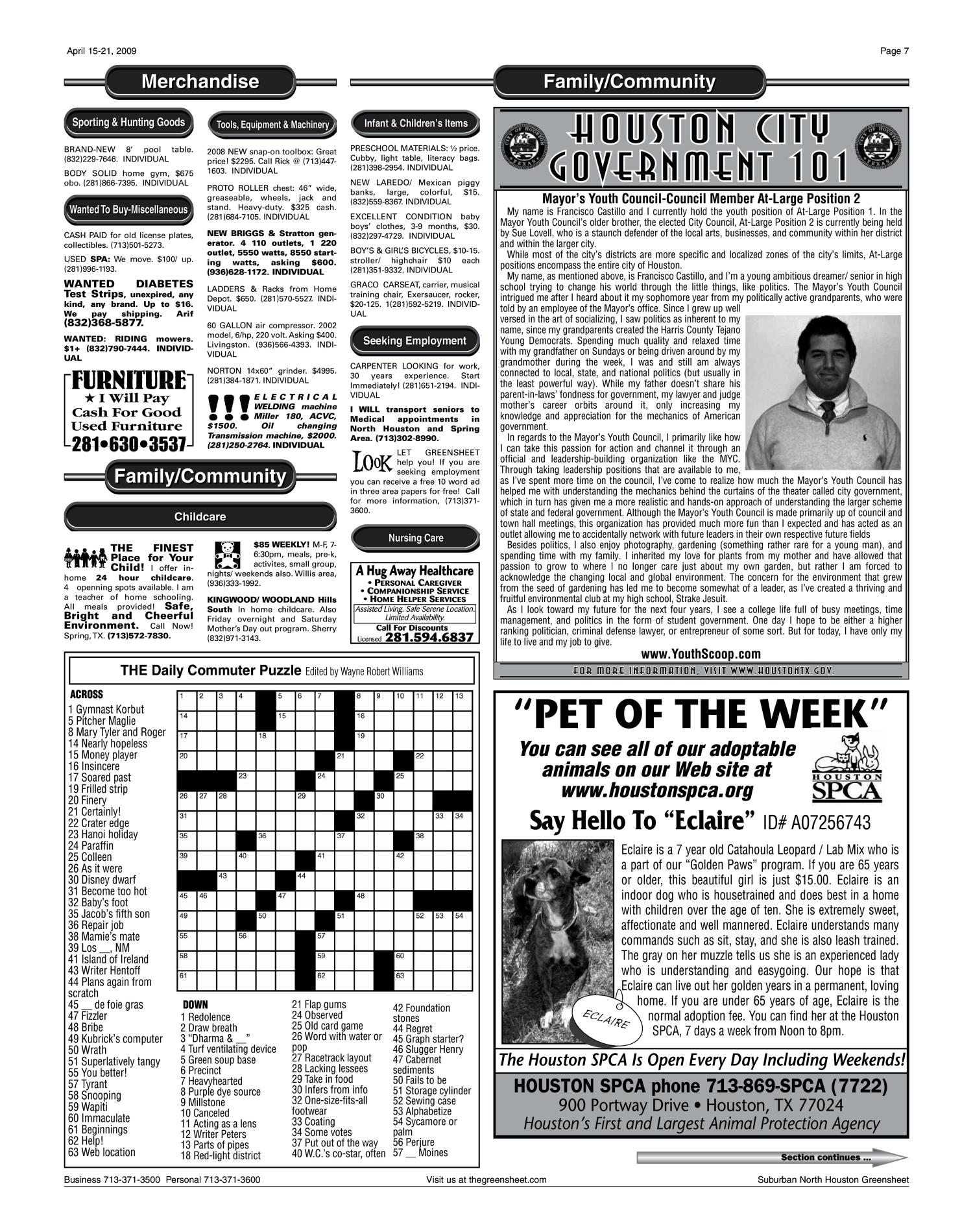 Greensheet (Houston, Tex.), Vol. 40, No. 126, Ed. 1 Wednesday, April 15, 2009
                                                
                                                    [Sequence #]: 7 of 32
                                                
