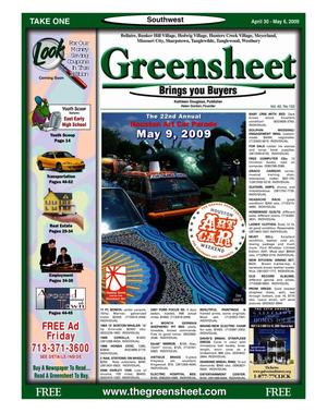 Primary view of object titled 'Greensheet (Houston, Tex.), Vol. 40, No. 152, Ed. 1 Thursday, April 30, 2009'.