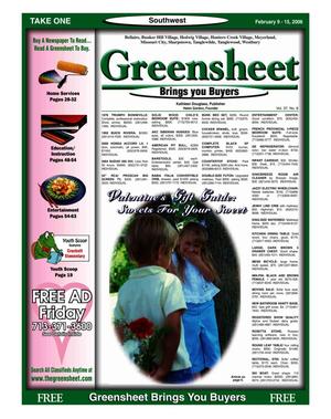 Primary view of object titled 'Greensheet (Houston, Tex.), Vol. 37, No. 8, Ed. 1 Thursday, February 9, 2006'.