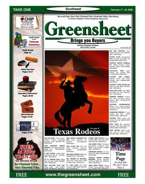 Primary view of object titled 'Greensheet (Houston, Tex.), Vol. 40, No. 25, Ed. 1 Tuesday, February 17, 2009'.