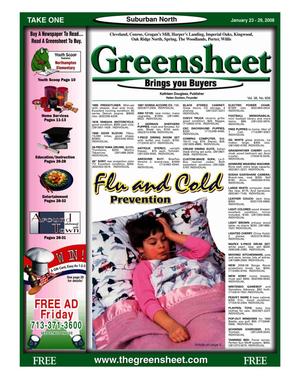 Primary view of object titled 'Greensheet (Houston, Tex.), Vol. 38, No. 606, Ed. 1 Wednesday, January 23, 2008'.