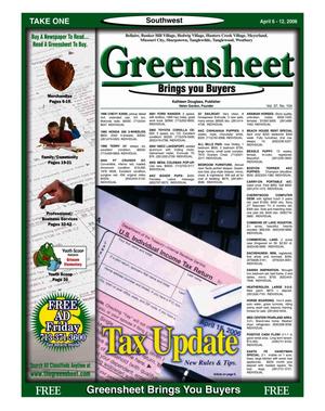 Primary view of object titled 'Greensheet (Houston, Tex.), Vol. 37, No. 104, Ed. 1 Thursday, April 6, 2006'.