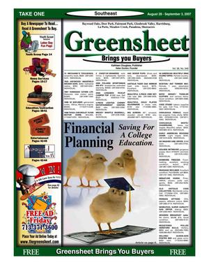 Greensheet (Houston, Tex.), Vol. 38, No. 349, Ed. 1 Tuesday, August 28, 2007