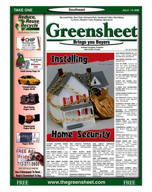 Primary view of object titled 'Greensheet (Houston, Tex.), Vol. 39, No. 265, Ed. 1 Tuesday, July 8, 2008'.