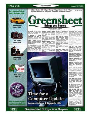 Primary view of object titled 'Greensheet (Houston, Tex.), Vol. 40, No. 320, Ed. 1 Thursday, August 11, 2005'.