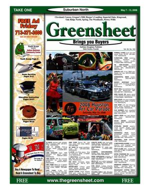 Primary view of object titled 'Greensheet (Houston, Tex.), Vol. 39, No. 162, Ed. 1 Wednesday, May 7, 2008'.
