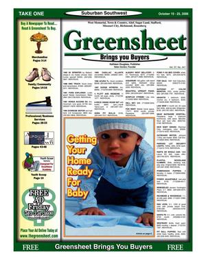 Primary view of object titled 'Greensheet (Houston, Tex.), Vol. 37, No. 441, Ed. 1 Thursday, October 19, 2006'.