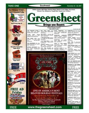 Greensheet (Houston, Tex.), Vol. 38, No. 500, Ed. 1 Thursday, November 22, 2007