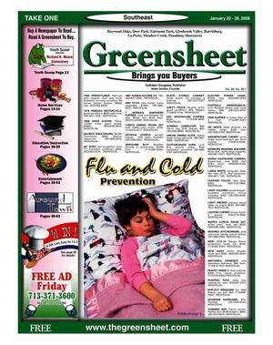 Primary view of object titled 'Greensheet (Houston, Tex.), Vol. 38, No. 601, Ed. 1 Tuesday, January 22, 2008'.