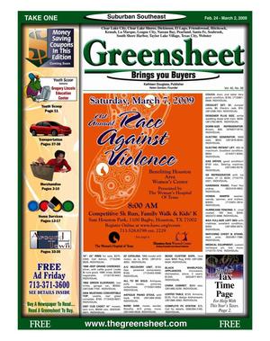 Primary view of object titled 'Greensheet (Houston, Tex.), Vol. 40, No. 38, Ed. 1 Tuesday, February 24, 2009'.