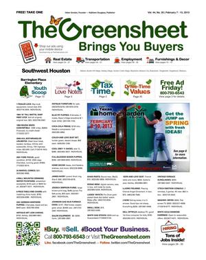 The Greensheet (Houston, Tex.), Vol. 44, No. 20, Ed. 1 Thursday, February 7, 2013