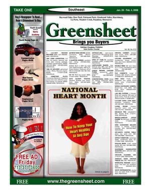 Primary view of object titled 'Greensheet (Houston, Tex.), Vol. 38, No. 613, Ed. 1 Tuesday, January 29, 2008'.