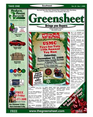 Primary view of object titled 'Greensheet (Houston, Tex.), Vol. 39, No. 505, Ed. 1 Tuesday, November 25, 2008'.