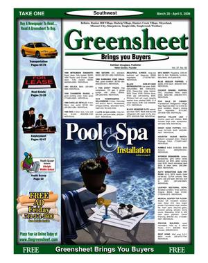 Greensheet (Houston, Tex.), Vol. 37, No. 92, Ed. 1 Thursday, March 30, 2006