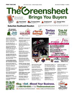 Primary view of object titled 'The Greensheet (Houston, Tex.), Vol. 44, No. 170, Ed. 1 Tuesday, May 7, 2013'.