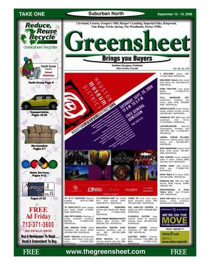 Greensheet (Houston, Tex.), Vol. 39, No. 378, Ed. 1 Wednesday, September 10, 2008