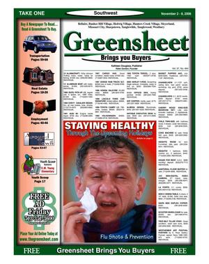 Primary view of object titled 'Greensheet (Houston, Tex.), Vol. 37, No. 464, Ed. 1 Thursday, November 2, 2006'.
