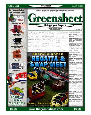 Primary view of object titled 'Greensheet (Houston, Tex.), Vol. 39, No. 49, Ed. 1 Tuesday, March 4, 2008'.