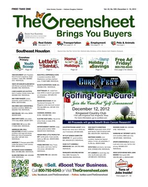 Primary view of object titled 'The Greensheet (Houston, Tex.), Vol. 43, No. 529, Ed. 1 Tuesday, December 4, 2012'.