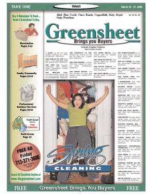 Primary view of object titled 'Greensheet (Houston, Tex.), Vol. 36, No. 82, Ed. 1 Friday, March 25, 2005'.