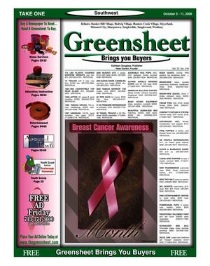 Primary view of object titled 'Greensheet (Houston, Tex.), Vol. 37, No. 416, Ed. 1 Thursday, October 5, 2006'.