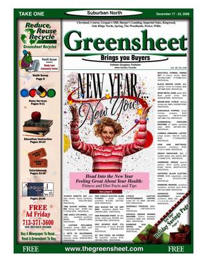 Primary view of object titled 'Greensheet (Houston, Tex.), Vol. 39, No. 546, Ed. 1 Wednesday, December 17, 2008'.