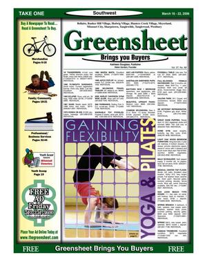 Primary view of object titled 'Greensheet (Houston, Tex.), Vol. 37, No. 68, Ed. 1 Thursday, March 16, 2006'.