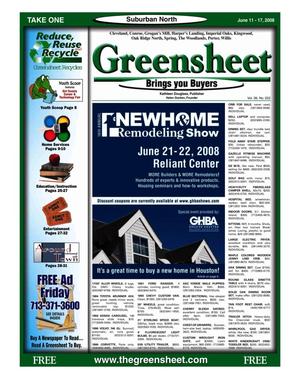 Primary view of object titled 'Greensheet (Houston, Tex.), Vol. 39, No. 222, Ed. 1 Wednesday, June 11, 2008'.