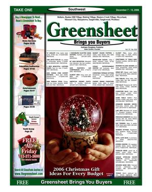 Primary view of object titled 'Greensheet (Houston, Tex.), Vol. 37, No. 524, Ed. 1 Thursday, December 7, 2006'.
