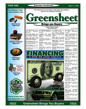 Primary view of object titled 'Greensheet (Houston, Tex.), Vol. 37, No. 45, Ed. 1 Thursday, March 2, 2006'.