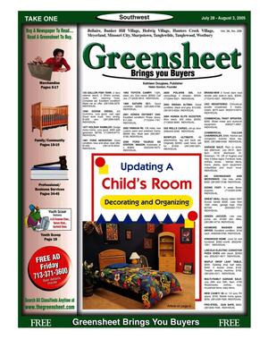Primary view of object titled 'Greensheet (Houston, Tex.), Vol. 36, No. 296, Ed. 1 Thursday, July 28, 2005'.