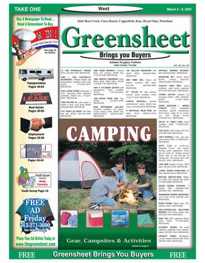 Primary view of object titled 'Greensheet (Houston, Tex.), Vol. 38, No. 46, Ed. 1 Friday, March 2, 2007'.