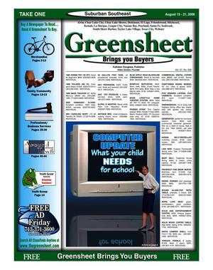 Primary view of object titled 'Greensheet (Houston, Tex.), Vol. 37, No. 326, Ed. 1 Tuesday, August 15, 2006'.