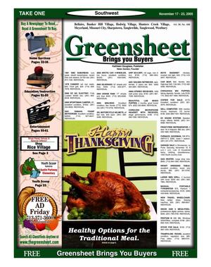 Greensheet (Houston, Tex.), Vol. 36, No. 488, Ed. 1 Thursday, November 17, 2005