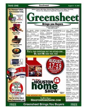Primary view of object titled 'Greensheet (Houston, Tex.), Vol. 38, No. 320, Ed. 1 Thursday, August 9, 2007'.
