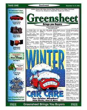 Greensheet (Houston, Tex.), Vol. 36, No. 536, Ed. 1 Thursday, December 15, 2005